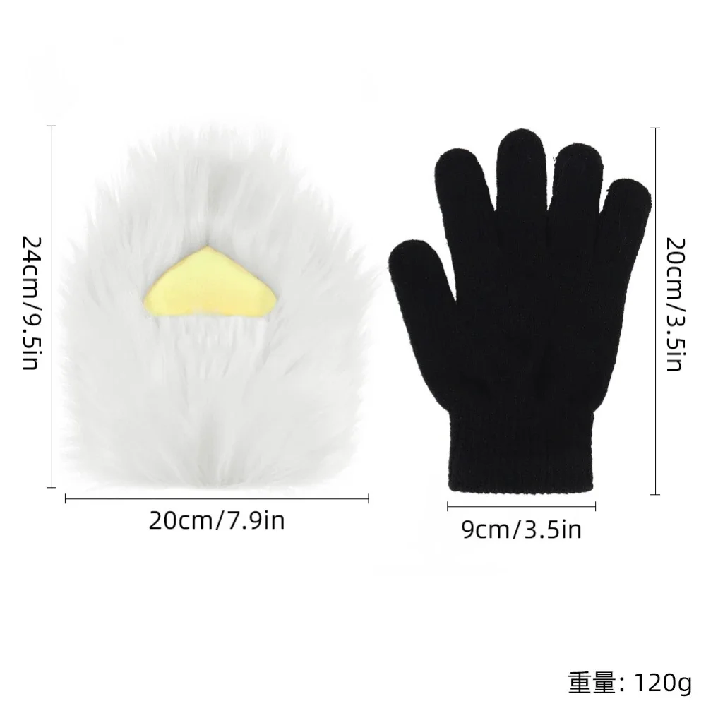 Guanti con artiglio mezze dita di Halloween Kig Guanti pelosi per ragazza gatto Accessori cosplay Peluche Animali Tigre Costumi Comico