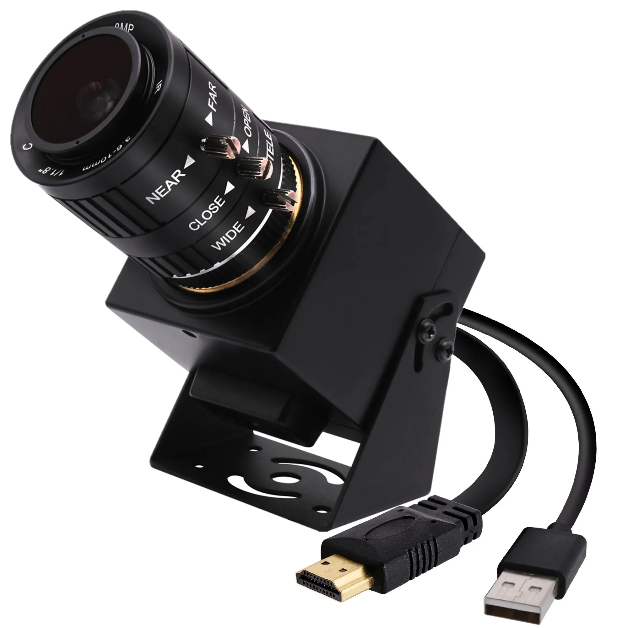 ELP 4K USB HDMI USBカメラ (3.6-10mm 3倍ズーム) Amazon.com: ELP 4K USB HDMI Camera Manual Zoom Webcam Variable
