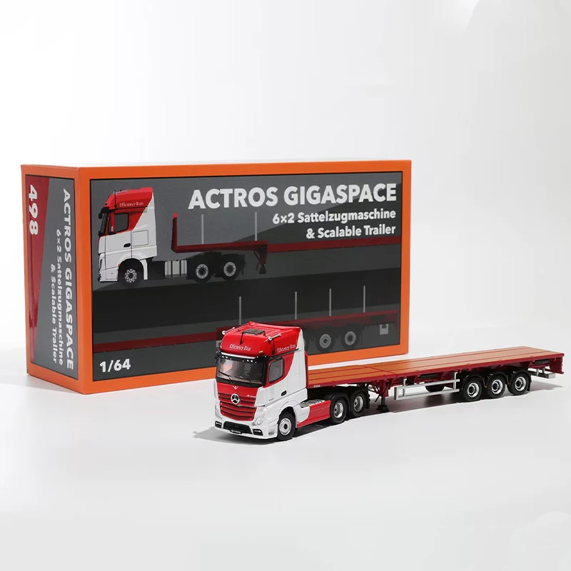 مقياس 1:64 Actros 3-محور مقطورة سيارة محاكاة نماذج من الشاحنات عرض ثابت تحصيل لعبة هدية تذكارية الديكور
