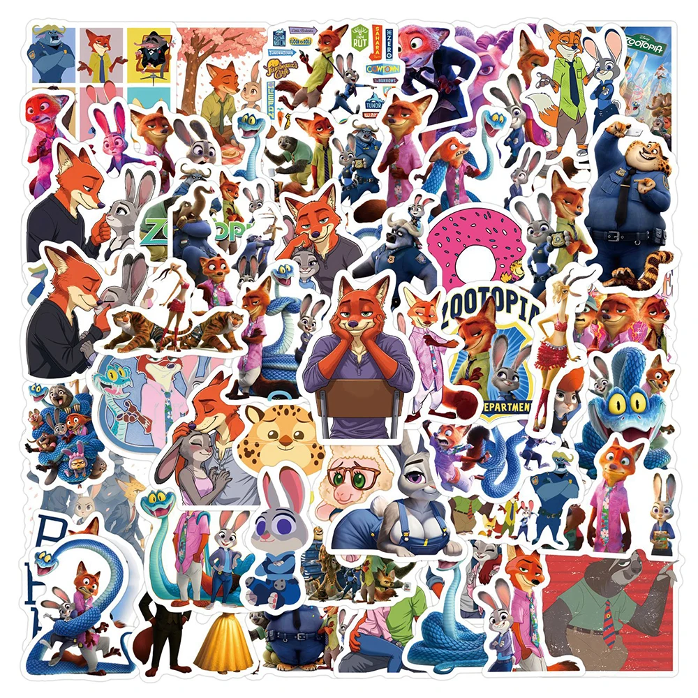 10/30/50pcs Classique Anime Film Zootopia 2 Autocollants Drôles Autocollants Décoratifs Ordinateur Portable Planche À Roulettes Téléphone Voiture Mignon Dessin Animé Autocollant Jouet