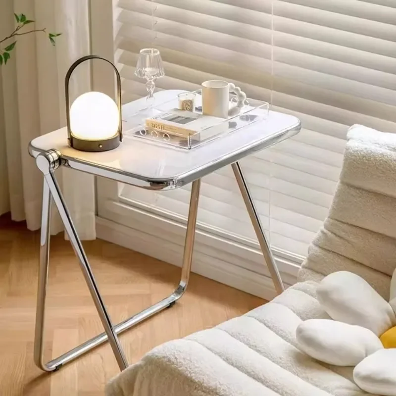 

Transparent folding table acrylic chair Internet celebrity crystal folding table and chair ins wind