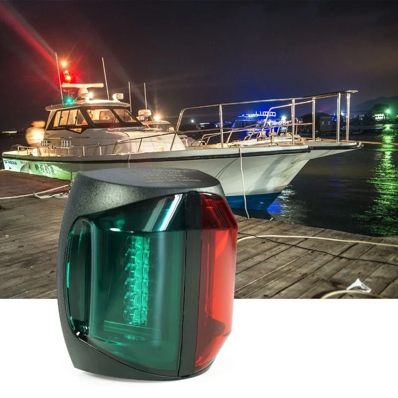 Yacht compression anti-rust anti-corrosion sandblasting plastic two-color side light ship signal light marine accessories