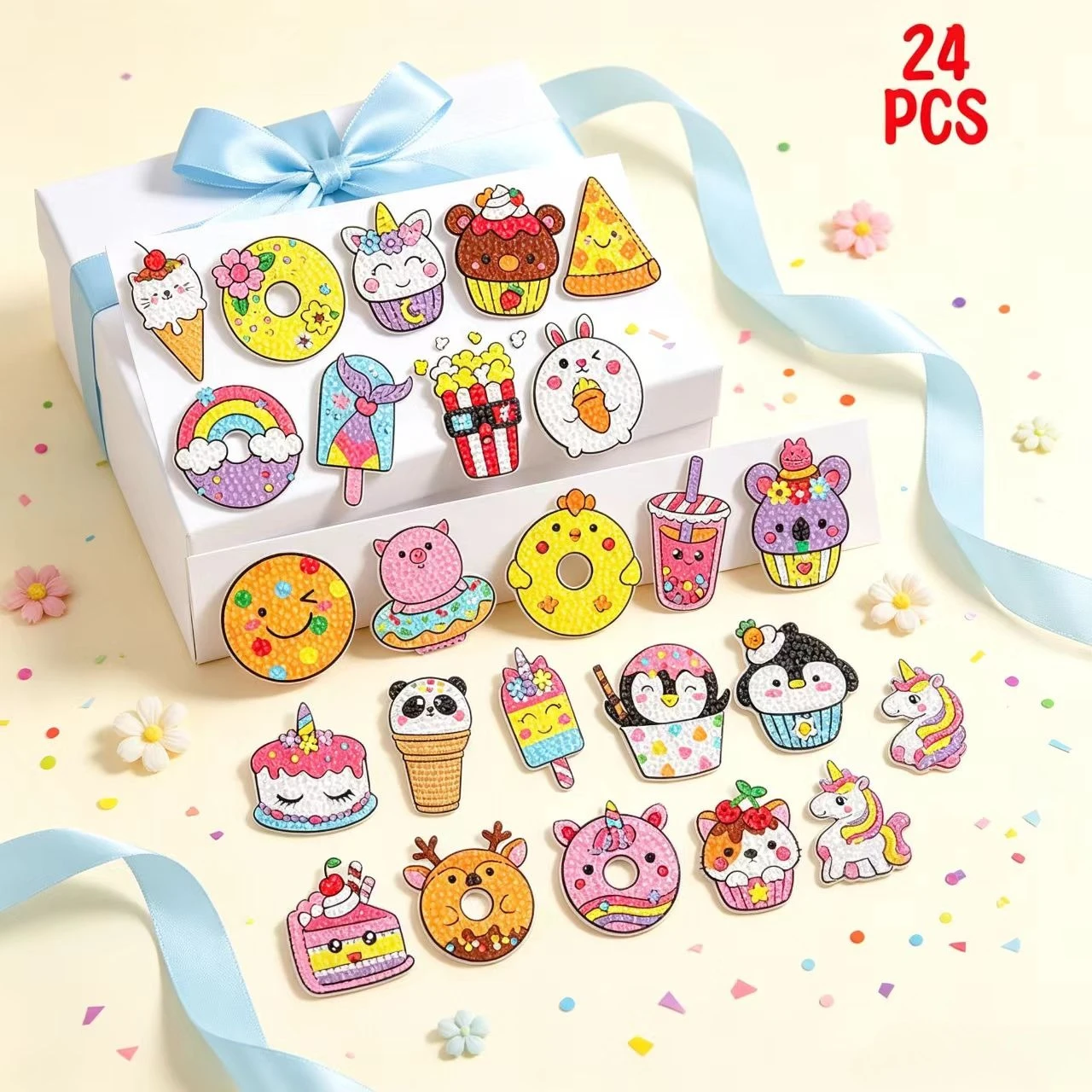 24pcs DIY Diamond Painting Kits Handicraft Set for Children's Handmade Diamond Painting Crafts Gift