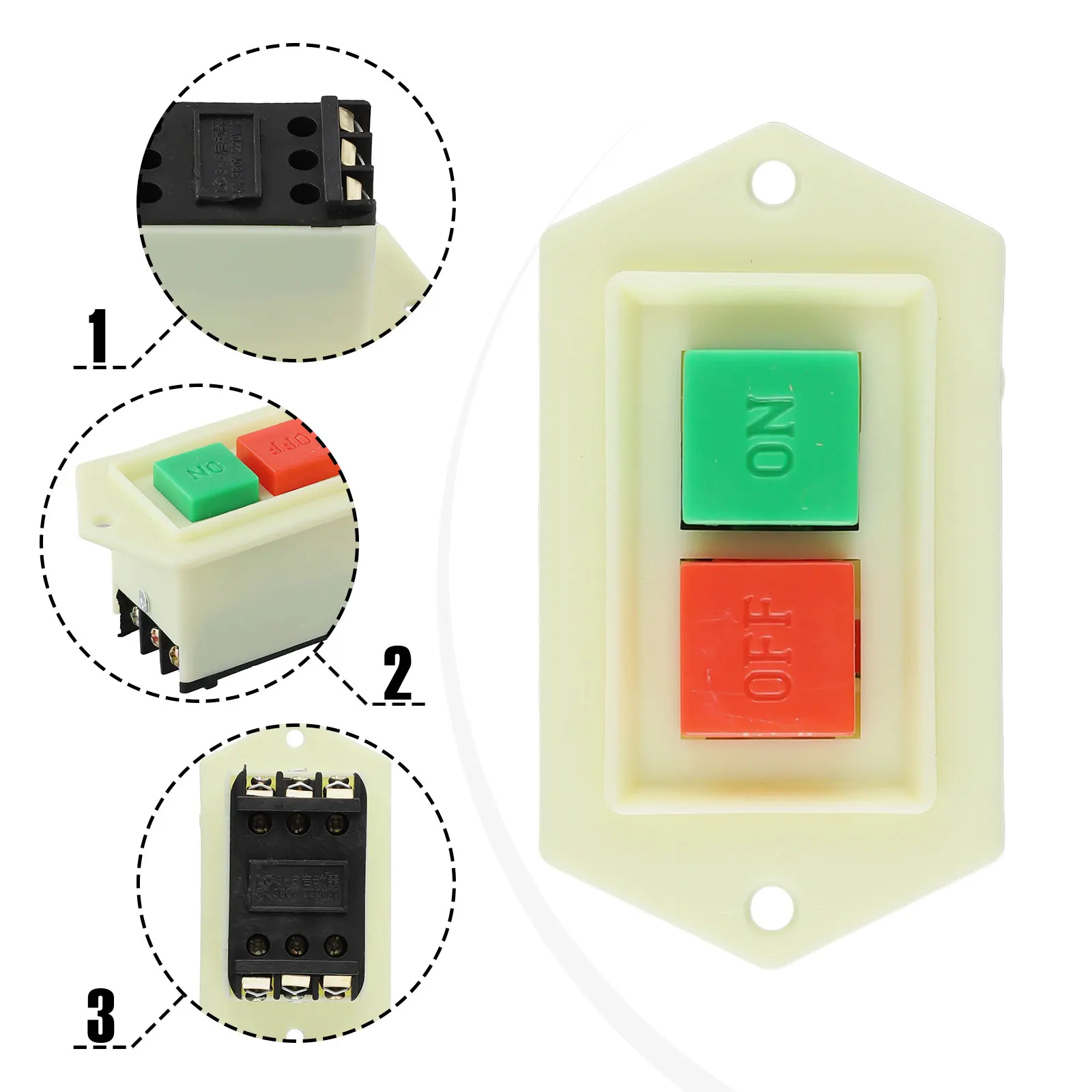 Start and Stop Switch for Bench Grinder LC35 Push Button Switch with Water Resistant Cover and Locking Feature