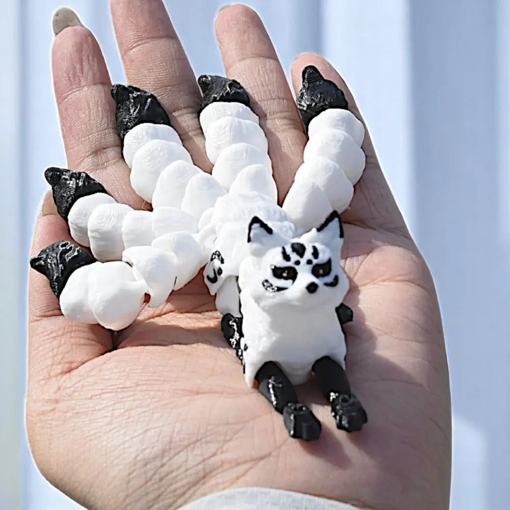 Joints Movable 3D Printed Animal Ornament Five Tailed Animal Shape 3D Printed Animal Model 3D Printed Cute