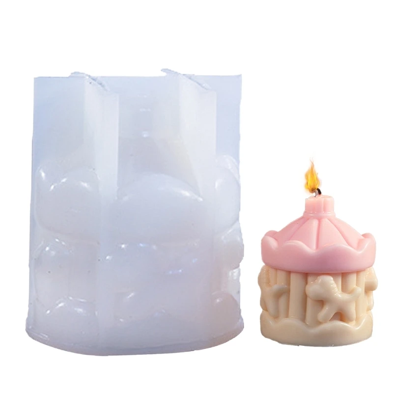 

Baking Mould Supplies 3D Carousels Silicone Mold Melt Aromatherapies Making Cupcake Chocolate Baking Accessory Dropship