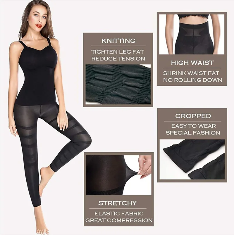 Legs Slimming Body Shaper Anti Cellulite Compression Leggings High Waist Tummy Control Panties Thigh Sculpting Slimmer Shapewear