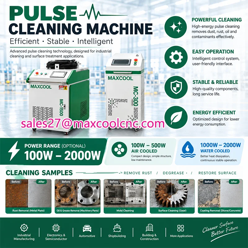 High Power 1000W 1500W 2000W Paint Cleaner Pulse Laser Cleaning Rust Removal Fiber Laser Cleaning Machine with Water Cooling