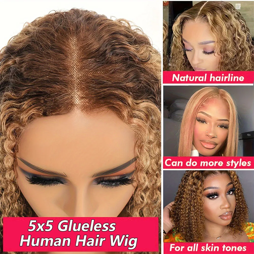 P4/27 بوب موجة عميقة الدانتيل شعر مستعار أمامي شعر الإنسان HD شفاف الدانتيل أمامي خصلات الشعر المستعار الإنسان تسليط الضوء على أومبير عميق مجعد الباروكات 5x5