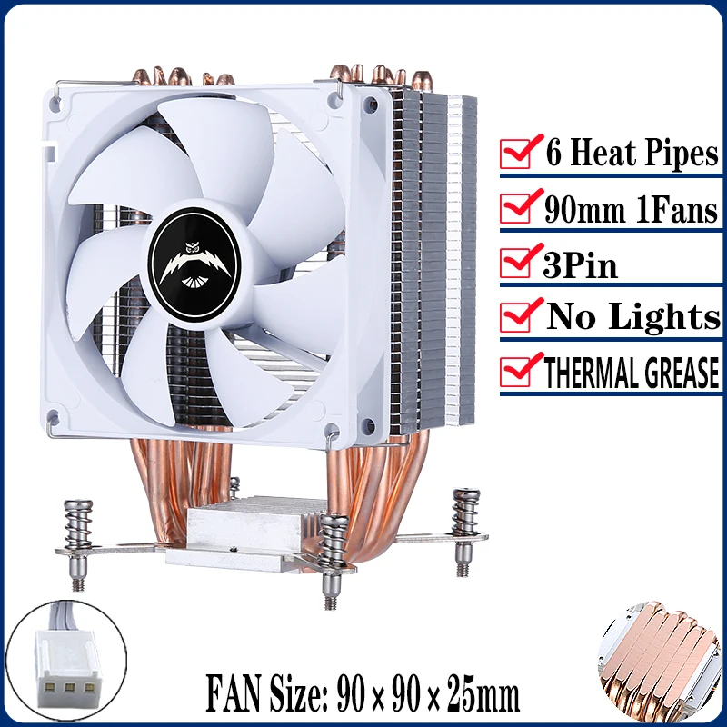 6Heat-pipes 1Fan3pin