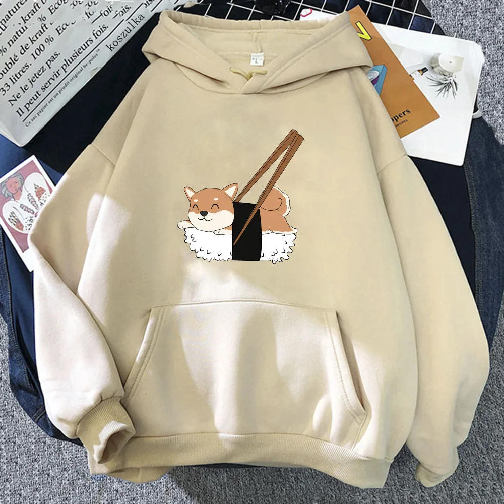 

Kawaii Shiba Inu Cartoon Hoodie Woman Cute Anime Dog Sweatshirt Japanese Harajuku Otaku Man Autumn and Winter Warm Hoody