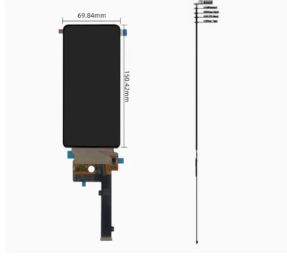 6.39-inch OLED LCD display 1080 * 2340MIPI mobile handheld device display IC: RM692C9