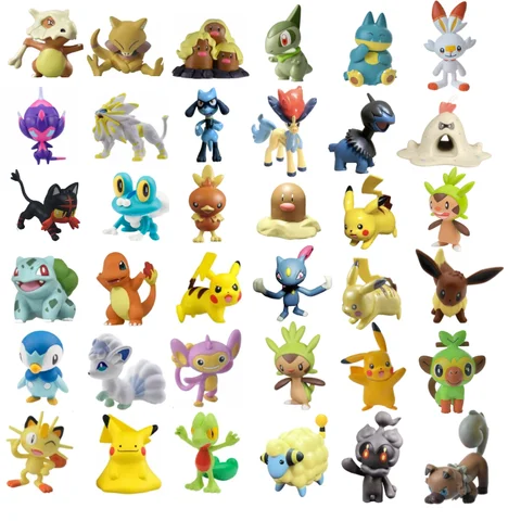 Figurki TOMY WCT Super Cute Pokemon Kawaii Pikachu Piplup Vulpix Meowth Cubone Marshadow Axew Keldeo Mini 4cm zabawki