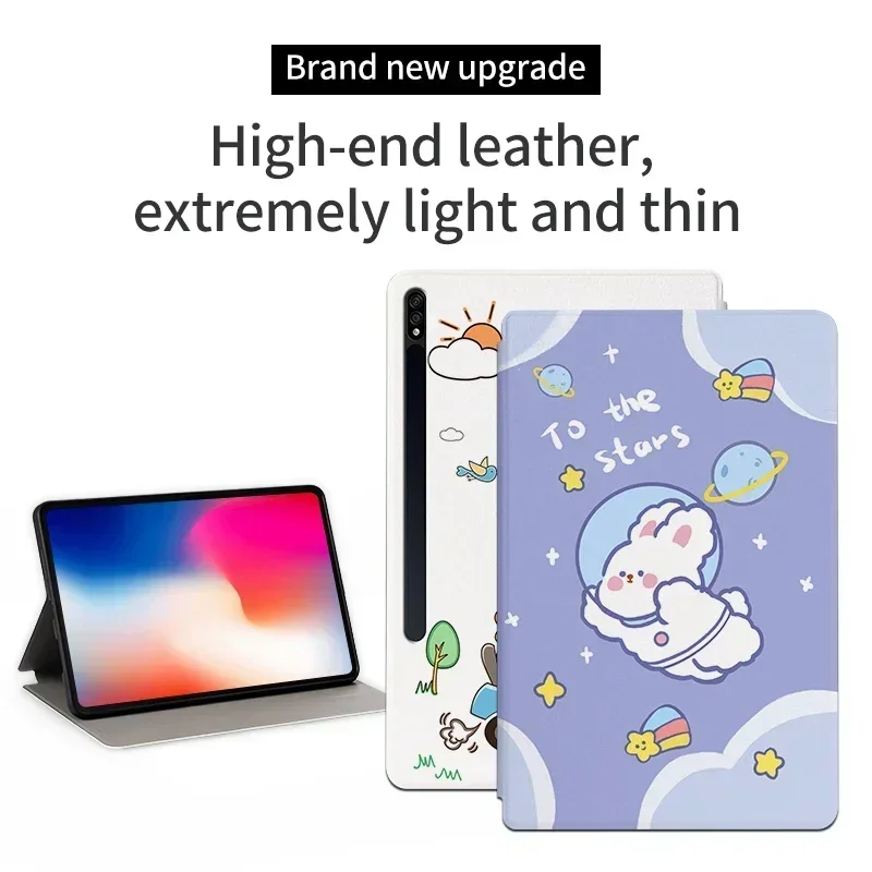 Für Samsung Galaxy ab S6 Lite/TabA9/A8 A7//Tab A 9,7/S7+/S8/S9FE/S10+ Mode Tablet Fall Niedlichen Cartoon Anime Flip Stand Abdeckung
