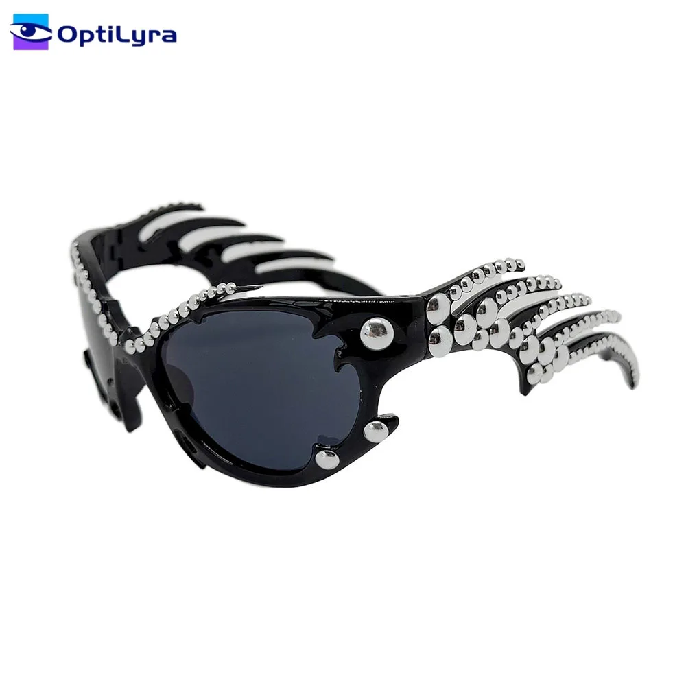 

OptiLyra Brand Stylish And Unique Octopus Tentacle Frame Sunglasses Unisex Trendy And Cool Metal Rivet Punk Goggles