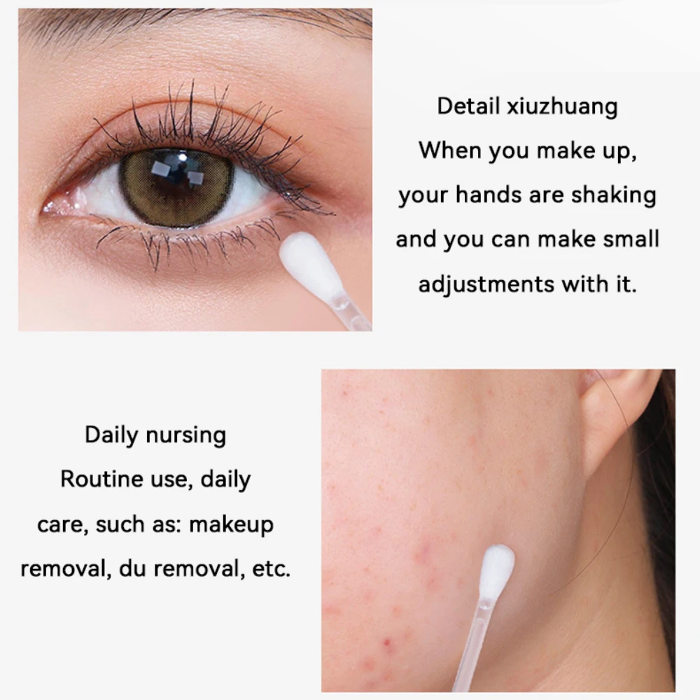 ikAllANT メイク落とし綿棒 - 25本 - クレンジング液で事前に浸した、折りたたんですぐに使える、美容クリーニング、