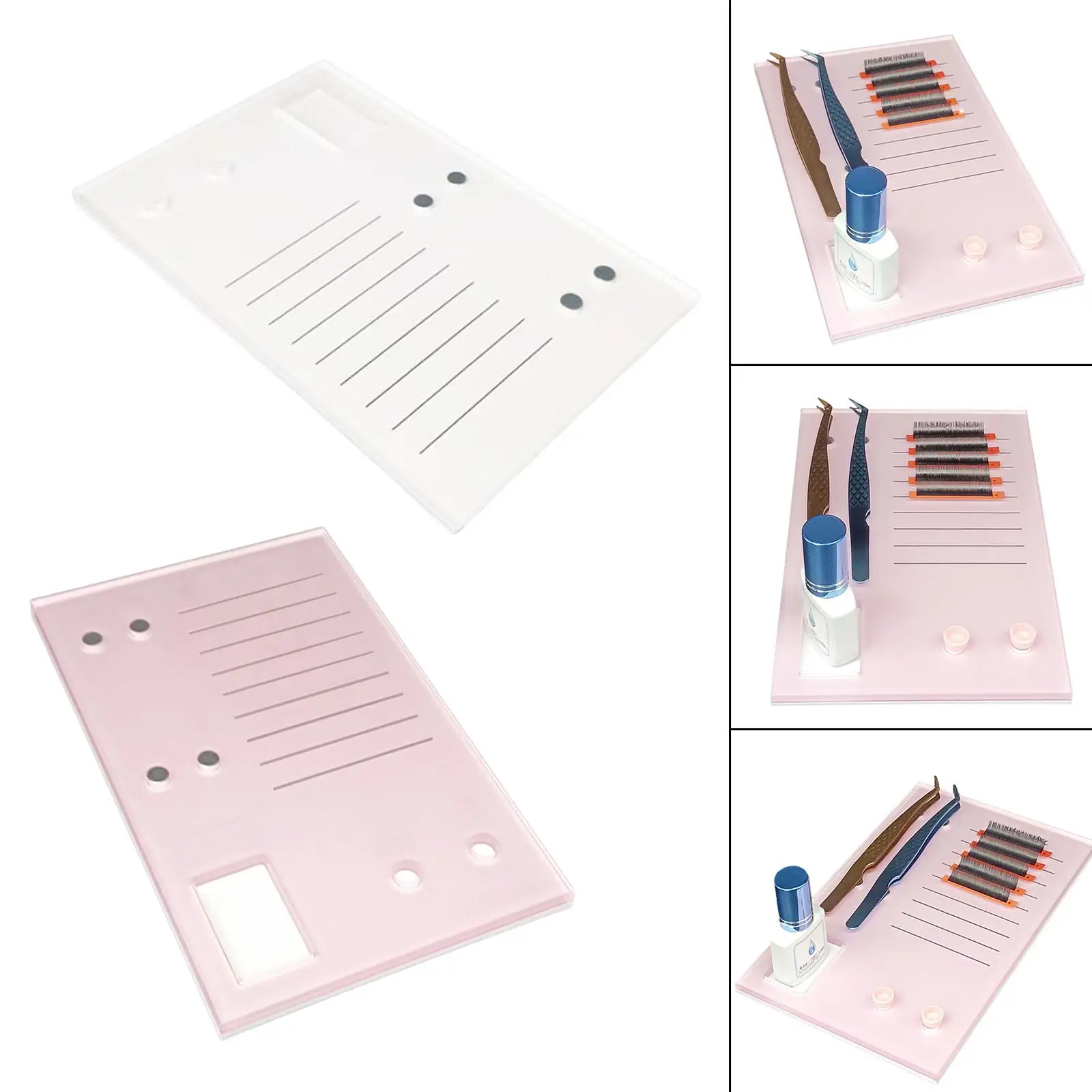 Eyelash Extensions Pallet Eyelash Grafting Acrylic Stand Gasket for Adhesive