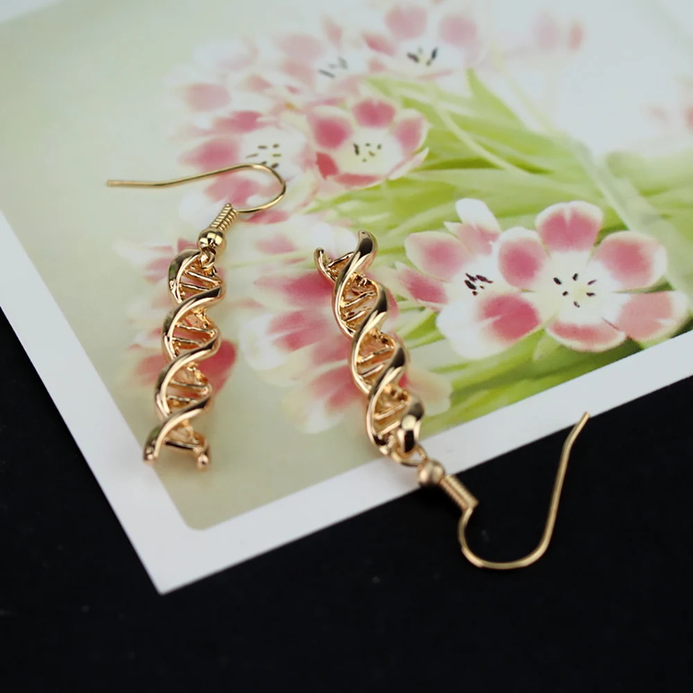 Fashion Serotonin DNA Dopamine Molecule Hook Earrings for Women Chemistry Biology Femme Drop Earrings School Jewelry