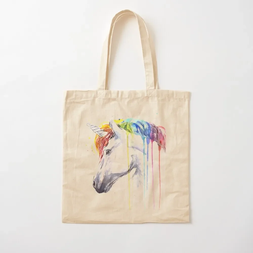 

Rainbow Unicorn Watercolor Tote Bag shopping bag custom canvas bag bags woman 2025