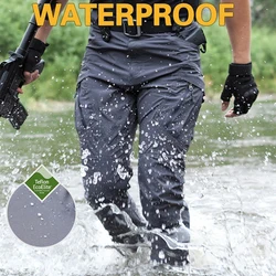 Summer Men's Tactical Cargo Pants Casual Trousers Multi-Pockets Waterproof Pants Lightweight Quick Dry Outdoor Hiking Trousers