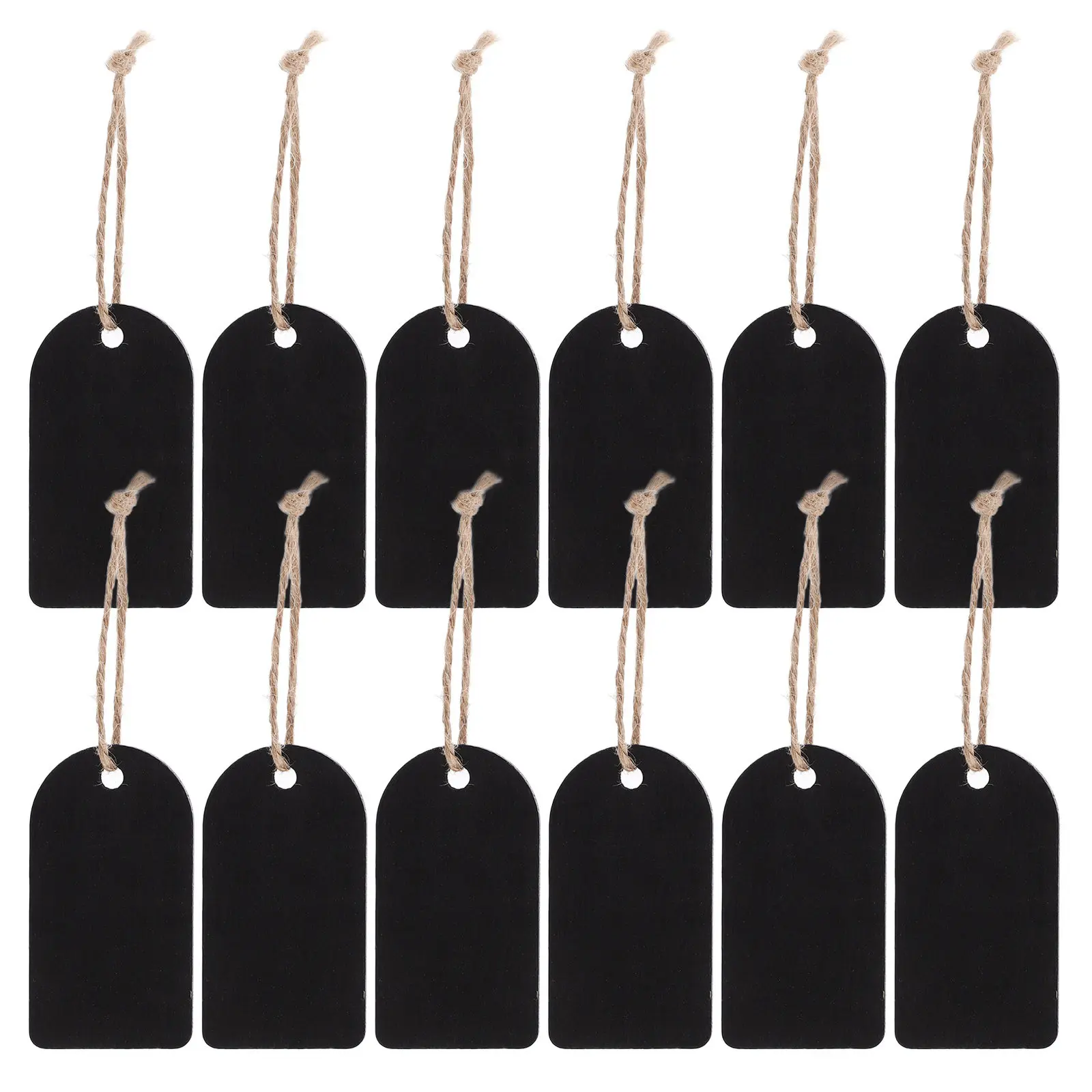 

50Sets Hanging Mini Blackboard Tags Wooden Chalkboard Signs with String Multifunctional Writable Labels for Retail Office Party