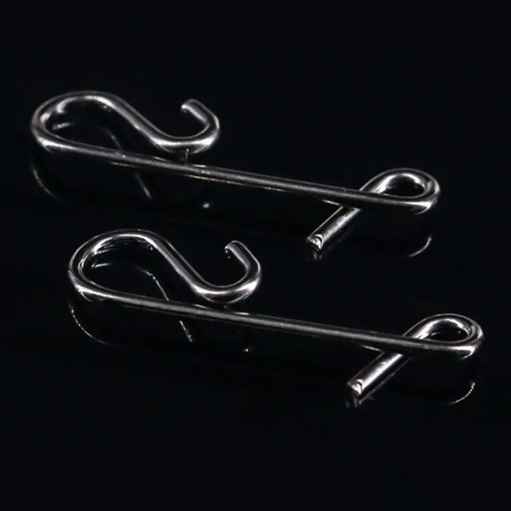 100pcs New Portable Stainless Steel Durable Fishing Hanging Snap Connector Barrel Swivel Fast lock