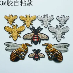 1Pcs Embroidery Gold Silver Bee Patches Cartoon Insect Sticker DIY Sewing Fabric Appliques Handmade Badge For Clothes Bag Hat