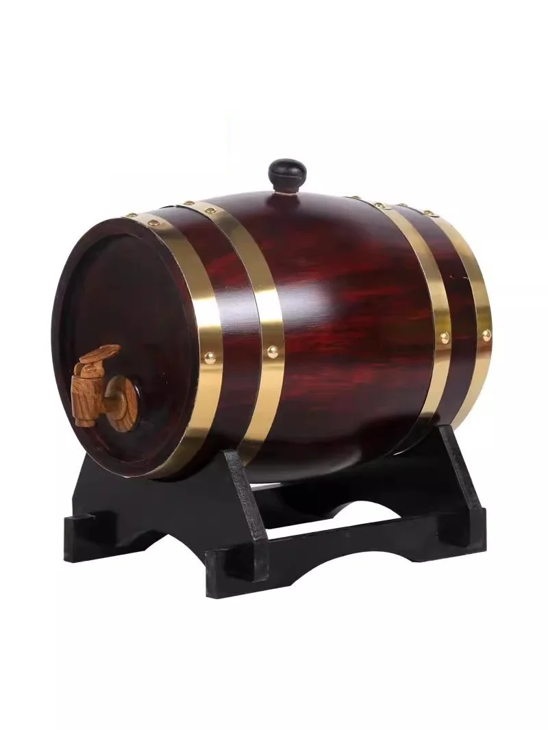 3L Wood Wine Barrel Vintage Oak Beer Brewing Accessories Whiskey Storage Container Home Decoration Wine Bar Tools