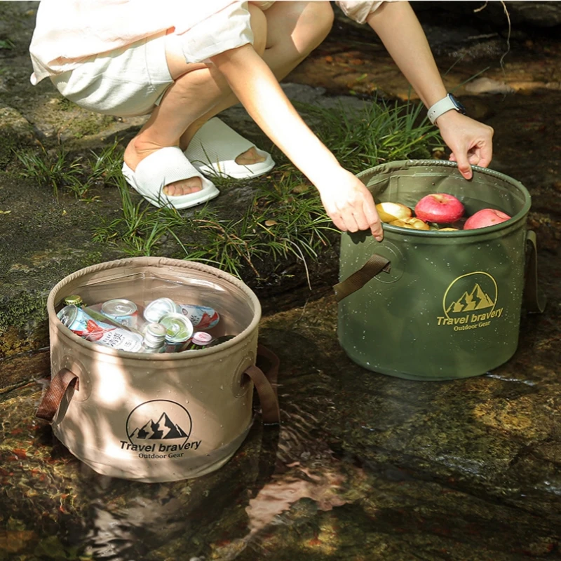 Folding Camping Cube Water Bucket Foldable Collapsible Bucket Camp Supplies For Tourism Car Wash Fishing Car Camping Accessories