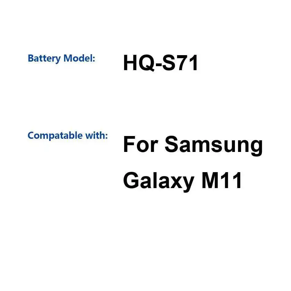 

Reliable Replacement Mobile Phone Battery For Samsung Galaxy M11 HQ-S71 5000Mah