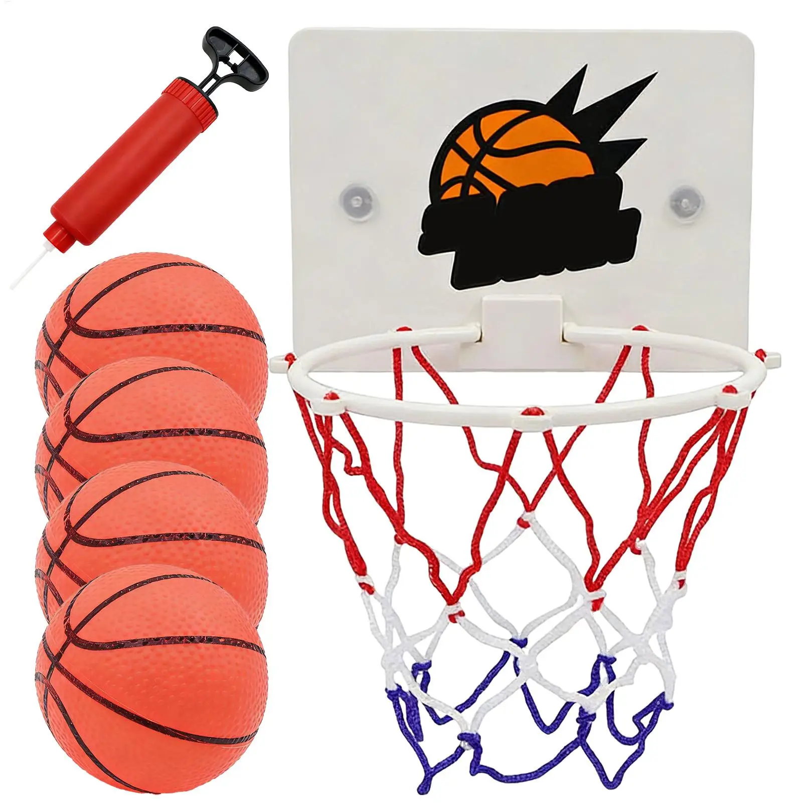 Aro de baloncesto con ventosa para niños, mini aro sin taladro, juguete de ejercicio para interiores, para el hogar, el aula, para niños y niñas, diversión en la sala de estar