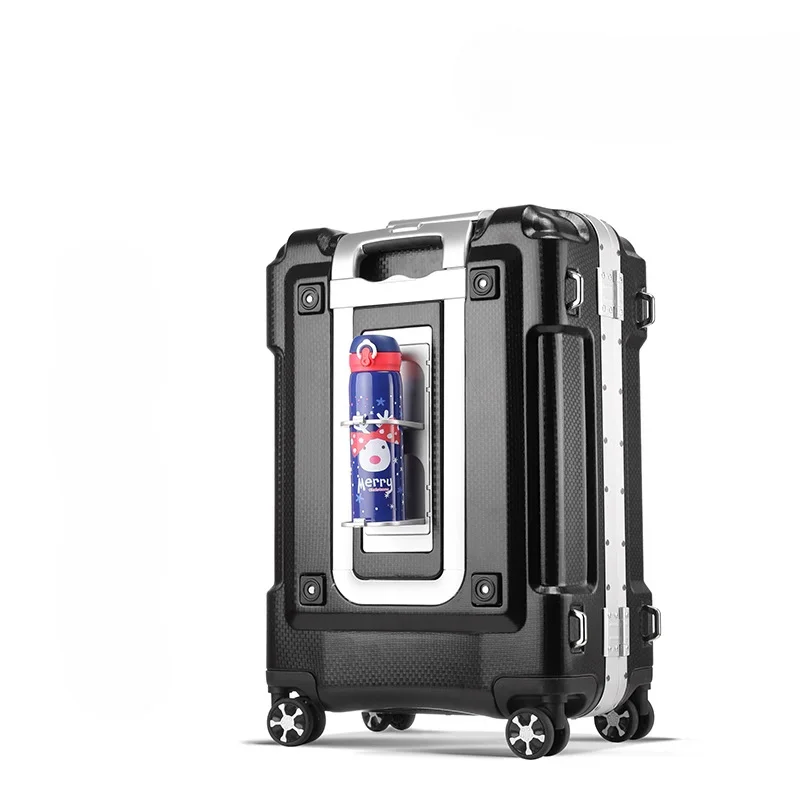 Aluminum Frame Suitcase with Cup Holder 20 Inch Boarding Box 24 29 Inch Travel Case New Multifunctional Trolley Case