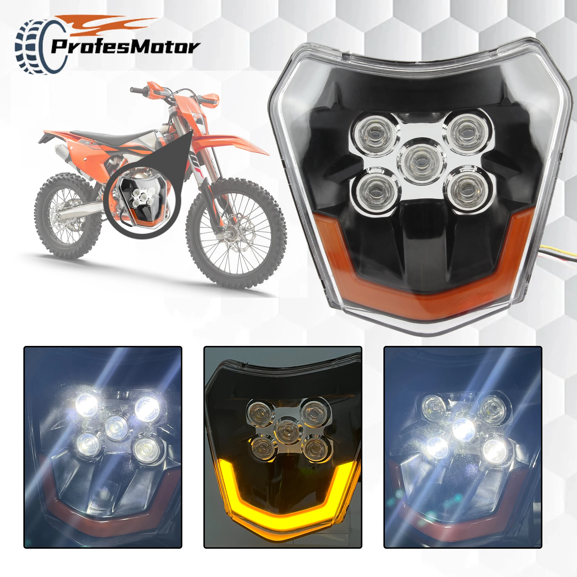 

Enduro Motocross LED Headlight Plate Motorcycle for KTM SXF XC XCF XCW EXC EXCF 150 250 350 450 DirtBike Headlamp Modified Parts