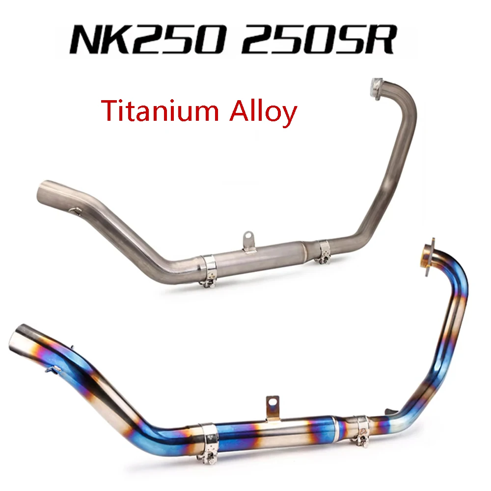 

Slip on Motorcycle Exhaust Escape Mid Link Pipe Connecting Moto Muffler for NK250 NK 250 Nk250SR NK300SR Titanium Alloy