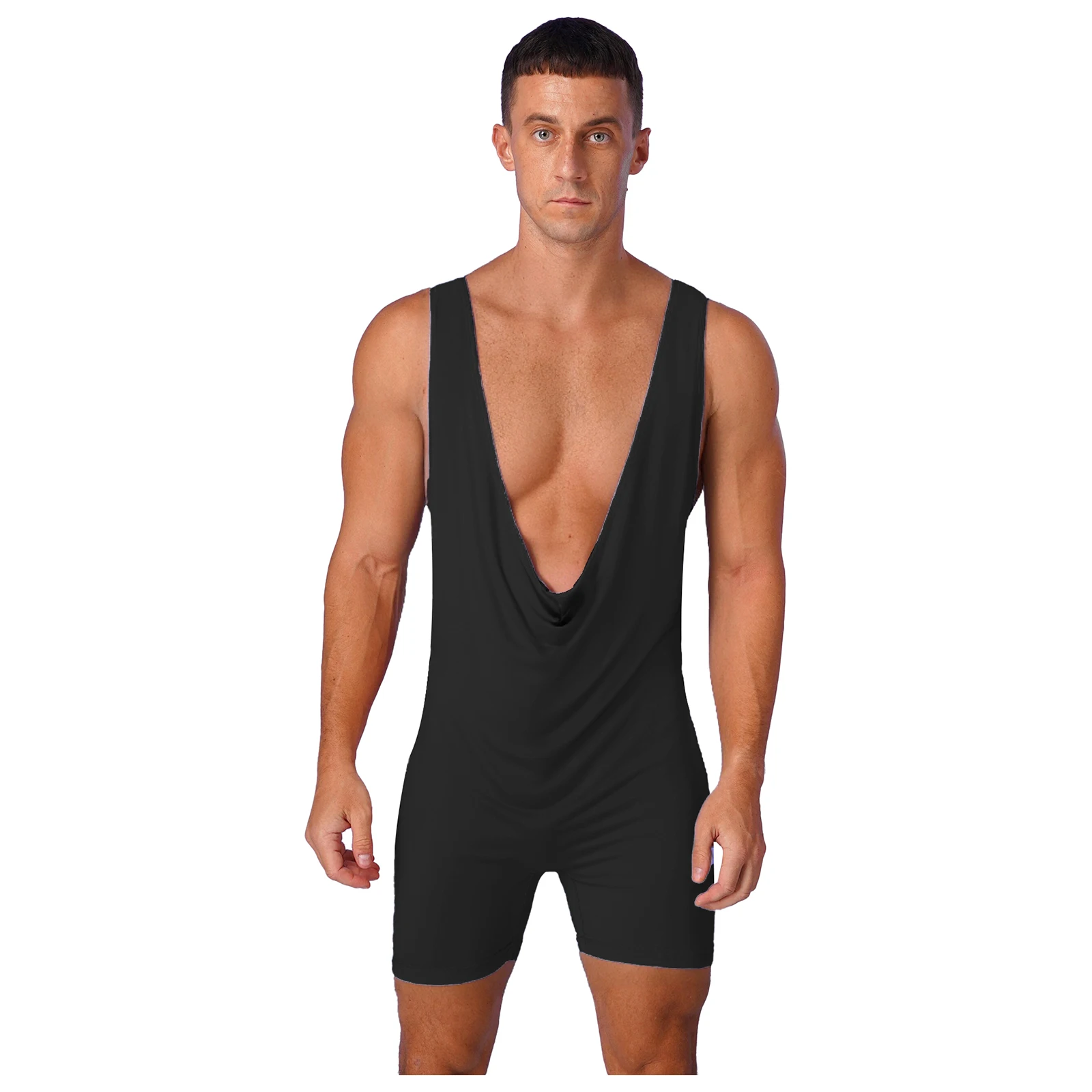 

Mens Hollow Out Active Athletic Bodysuit Supporters Gymnastics Gym Fitness Jumpsuit Wrestling Singlet Boxer Leotard Shapewear