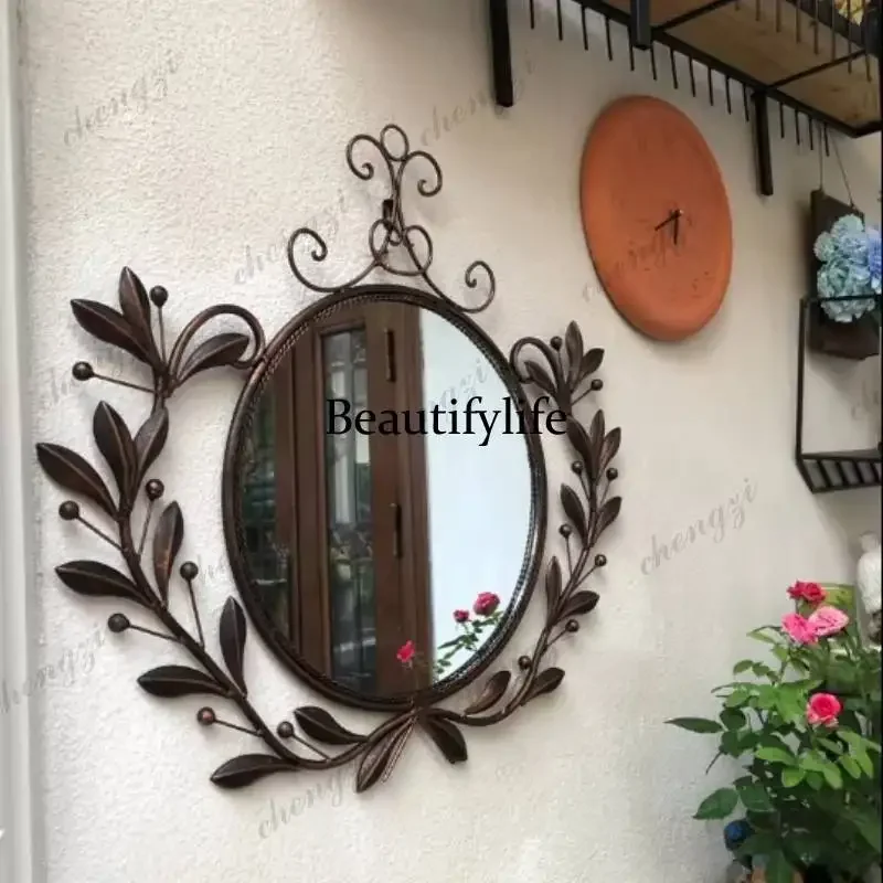 Universal Unbreakable Mirror Decor Round Retro Custom Infinity Wall Mirror Decor Art Makeup Standing Espejos Vintage Home DecH17
