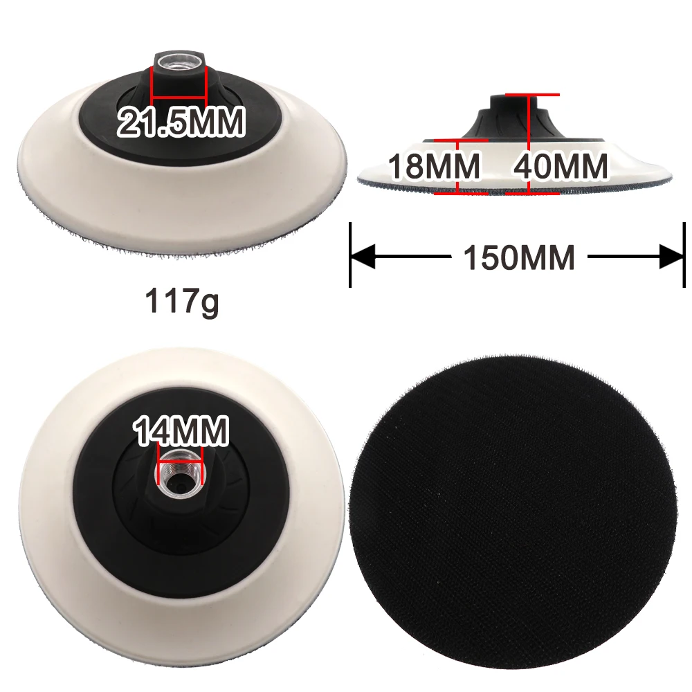 4 5 6Sanding Pad M10 M14 Thread Hook Loop Backing Plate Self-adhesive Buffing Pads Abrasive Tools For Orbital Car Polisher