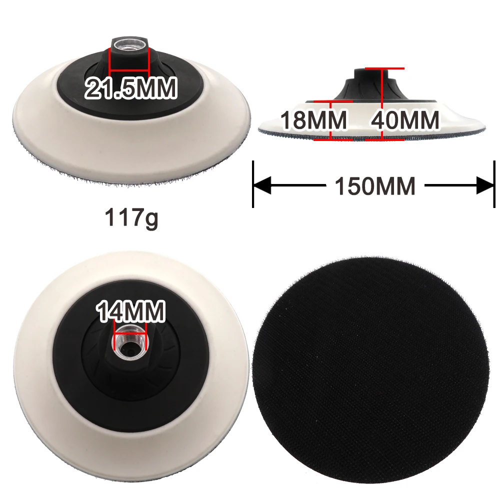 4 5 6サンディングパッドM10 M14糸フックループプレート自己粘着研磨パッドの研磨軌道カーポリッシャー