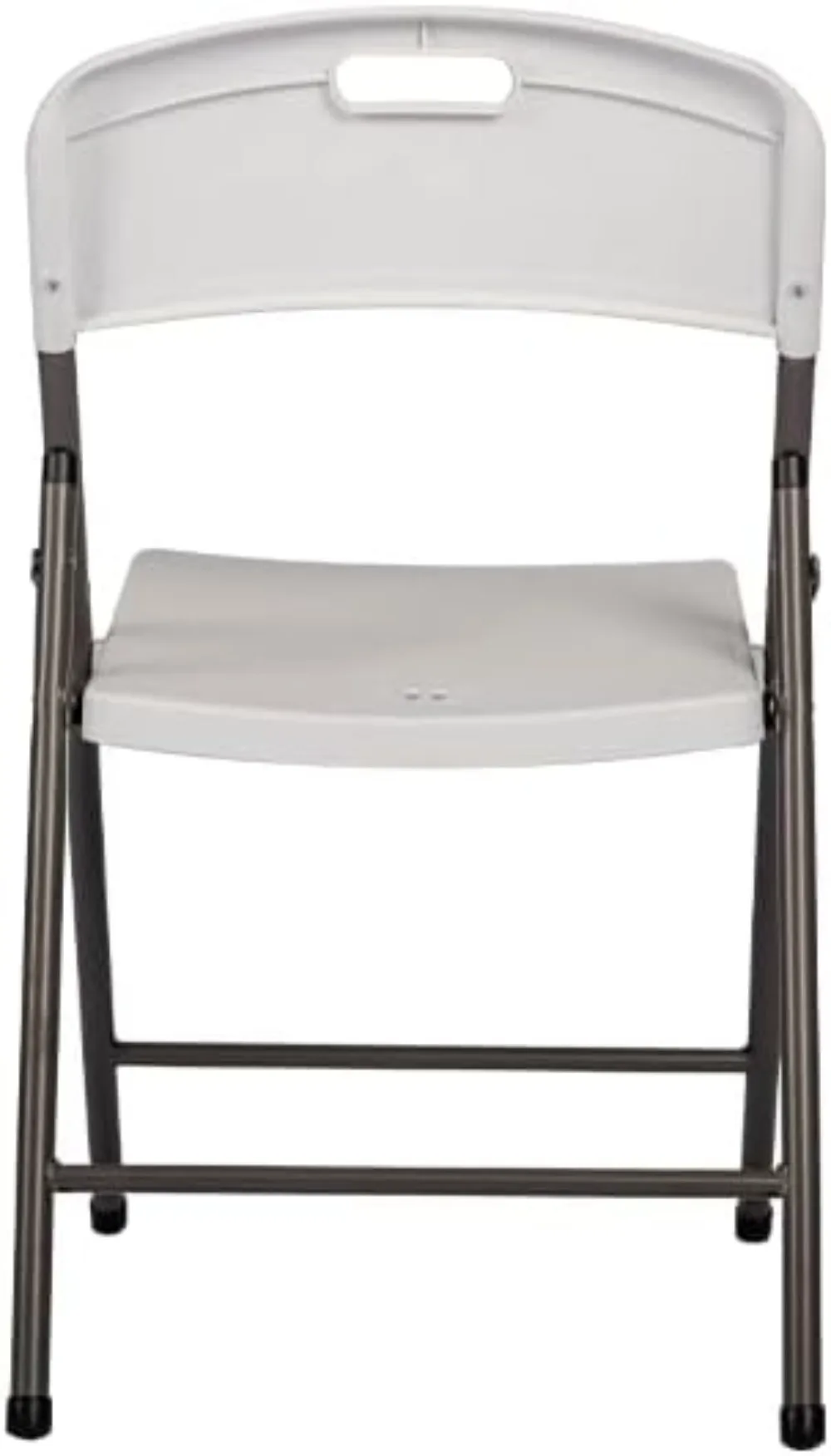 Silla plegable de plástico con capacidad de 350 libras, sillón plegable de grado comercial, color blanco, 6 púas