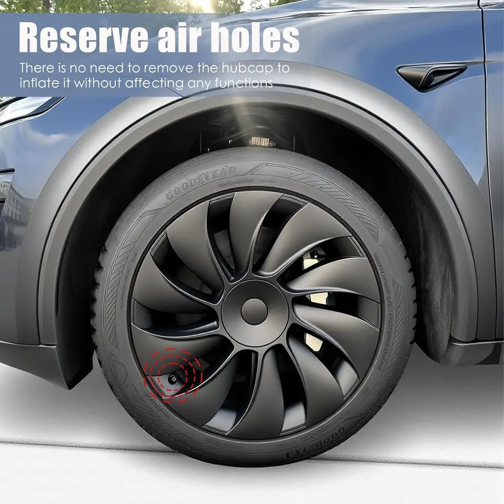 4PCS Hubcaps Fits for Tesla Model Y Juniper 2025-2026, Aerodynamic Design, Model Y Juniper Wheel Covers 19inch for 19" Crossflow