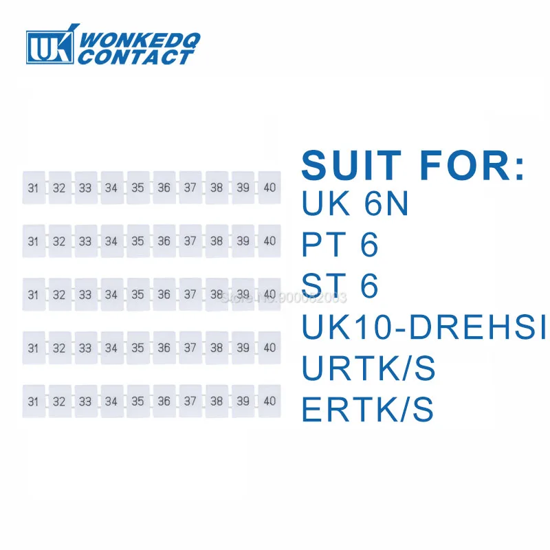 10Pcs ZB8 Label For PT6 ST6 UK5-HESI ERTK/URTK PT/ST 6 Number Blank ZB 8 DIN Rail Terminal Block Accessories Zack Marker Strips