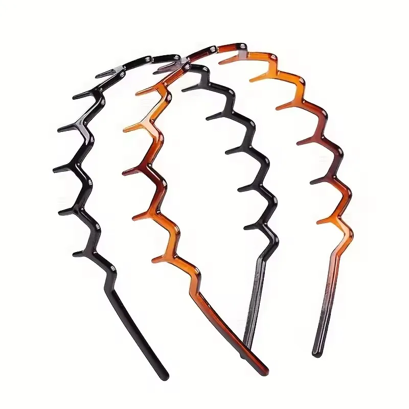 

Zig Zag Headbands, Recycled Plastic Wavy Hair Band with Teeth, Headbands for Women and Men,Classic 90s Hair Accessories