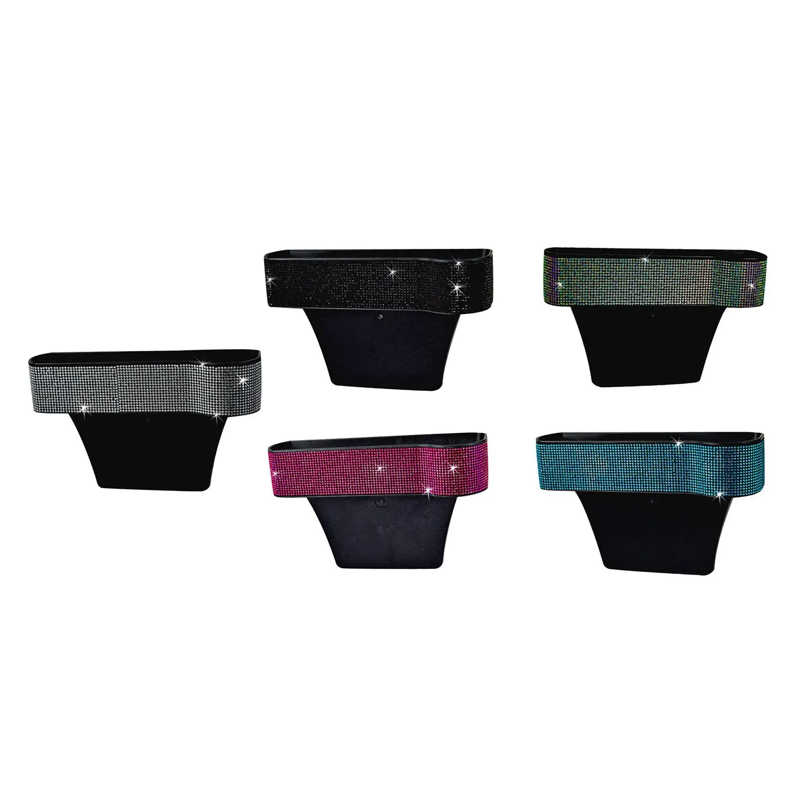 Car Seat Gap Filler Organizer Reserved Charging Hole Rhinestone Interior Accessory Seat Crevice Storage Box for Sundries image 2