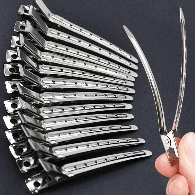 50pcs Hair Care Clips Metal Steel Hairdressing Sectioning Clips Clamps for Hairdressing Barber Hair Cut Hair Root Fluffy Hairpin