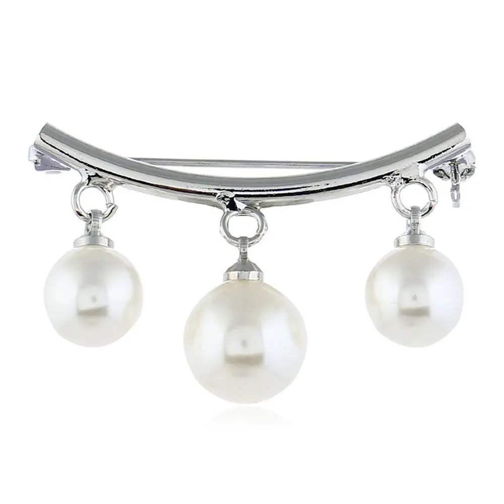 Fixed Straps Korean Fashion Anti Slip Simulated Pearl Brooch Cardigan Wearing Enamel Pin