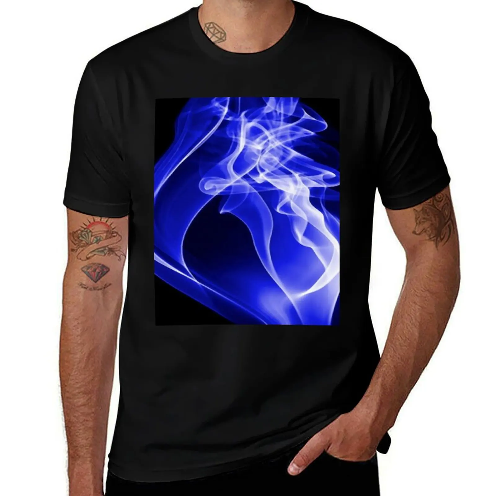 

Blue t cotton t t Swirl shirts quality T-Shirt man funny Smoke man man for shirts cotton shirt high