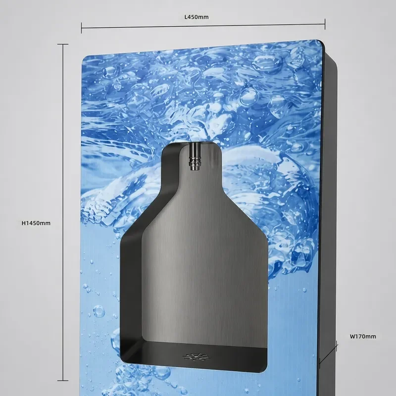Commercial Floor to Ceiling Water Dispenser Stainless Steel Filtration System Electric for Outdoor Use in Family Hotels