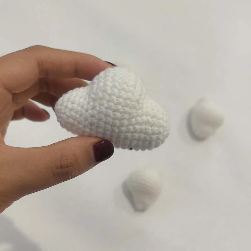 5Pcs Adorable Crochet Cloud Decoration, Baby Crib Mobile & Nursery Wall Hanging, Home Deco DIY Gift