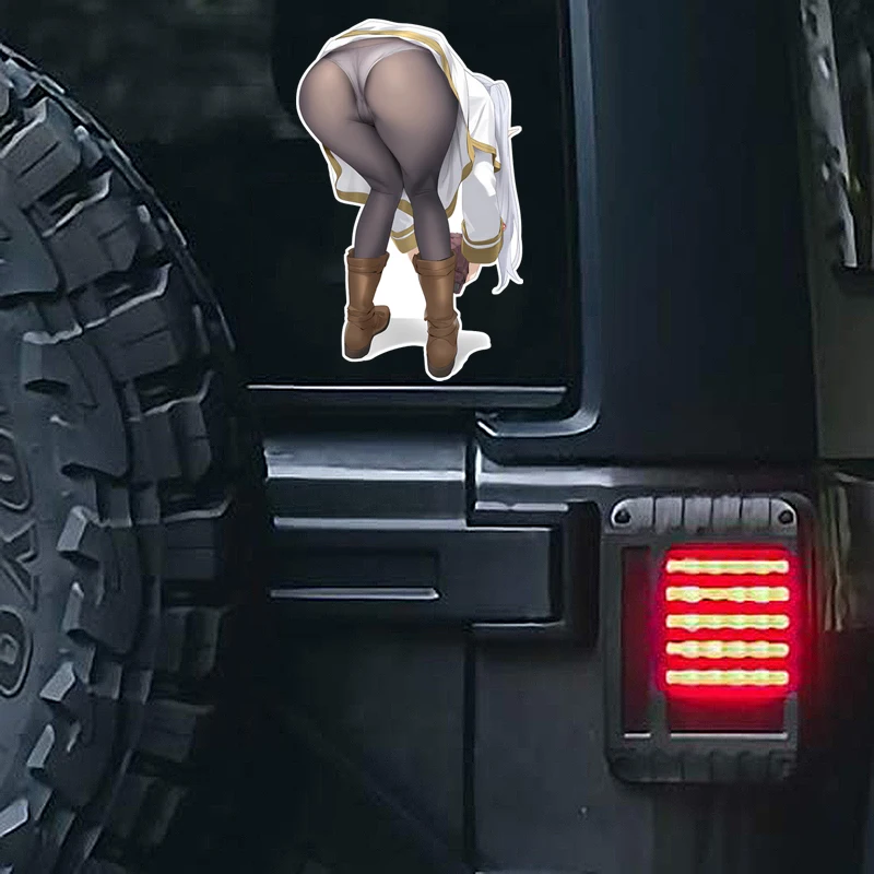 فتاة ملصقات السيارات الكرتون واقية من الشمس لطيف الشارات قافلة دراجة نارية الوفير ويندوز الفينيل اكسسوارات السيارات مقاوم للماء تخييم مائي #6