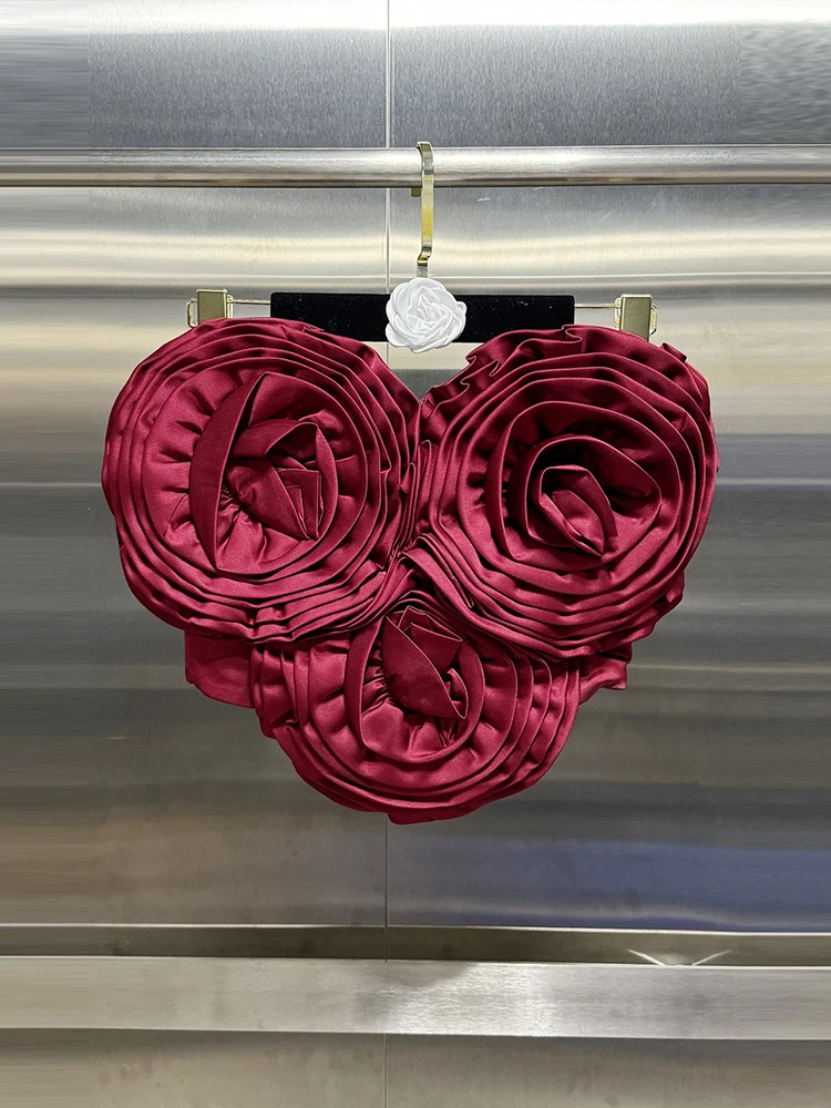 

Сексуальный укороченный топ с 3D цветочным украшением, модный укороченный топ для ночного клуба, вечеринки, бара, утягивающий женский жилет без рукавов, новый модный